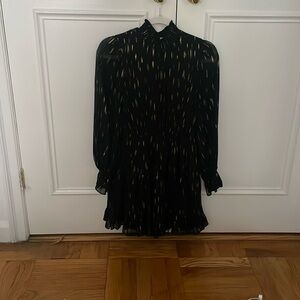 Aqua high neck long sleeve dress